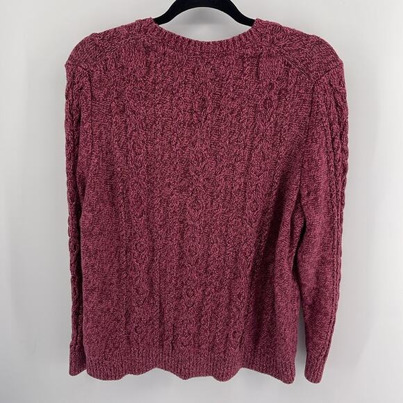 L. L. Bean cotton cable knit Heather crewneck pullover Fisherman sweater sz 2X - Picture 7 of 7